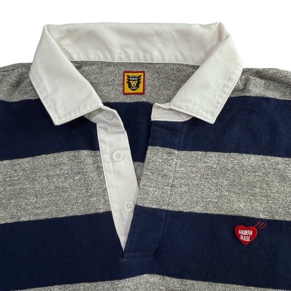HUMAN MADE (Nigo) Size XL Rugby Style Polo Long Sleeve Shirt (Retail $200+) - Picture 2 of 4